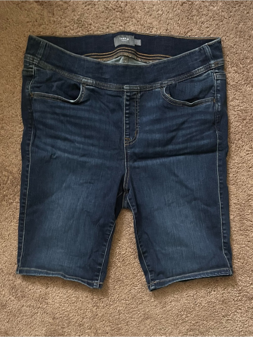 torrid Dark Blue Stretch Denim Bermuda Shorts